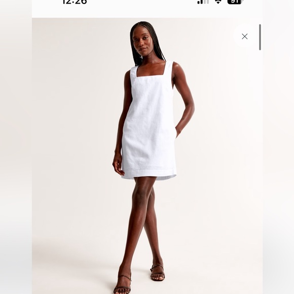 Linen-Blend Shift Mini Dress - Picture 2 of 4